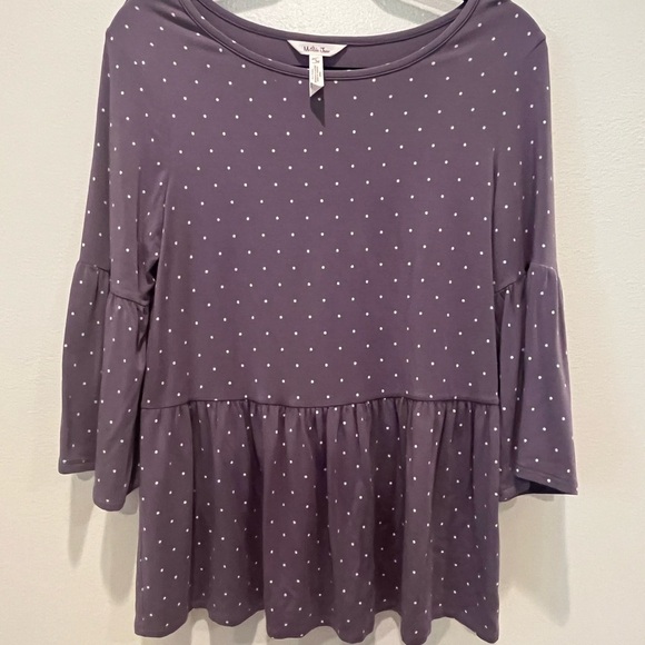 Matilda Jane Tops - Matilda Jane Purple Tunic with Ruffled 3/4 Sleeves